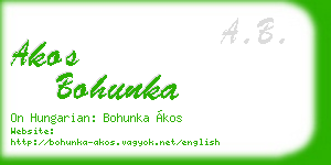 akos bohunka business card