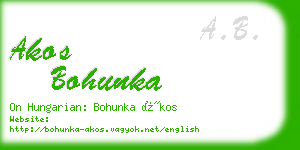 akos bohunka business card